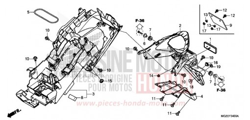 REAR FENDER CB500FAE de 2014